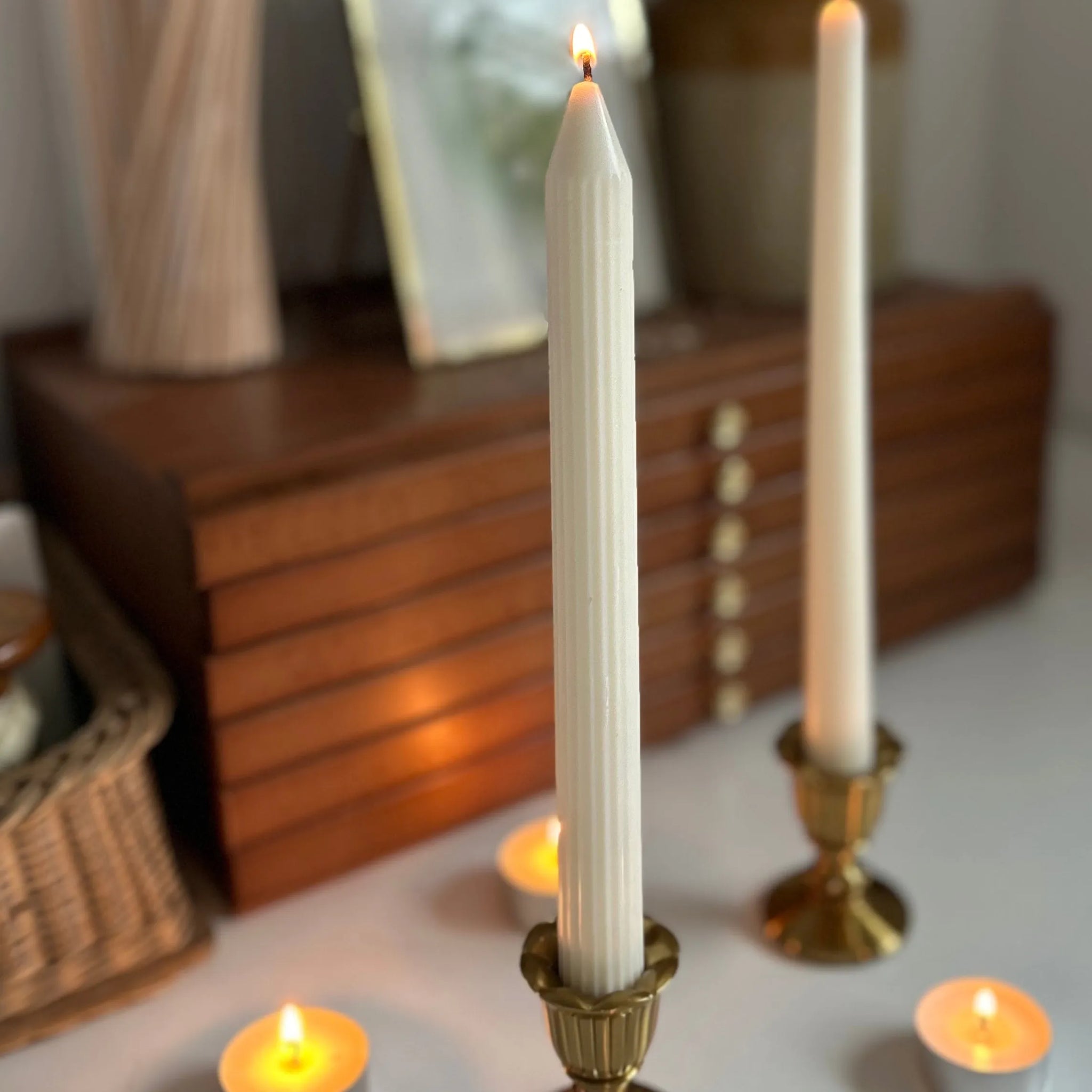 Cream Tapered Dinner Candle